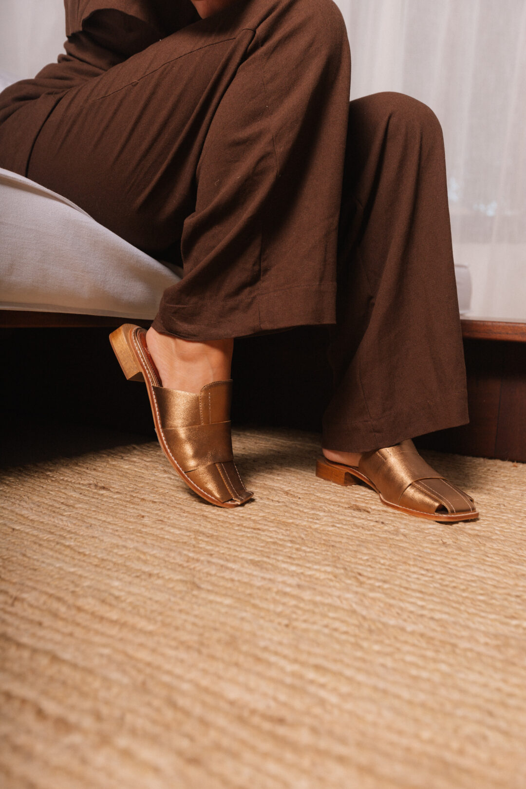 Mule Feminino Couro Brun