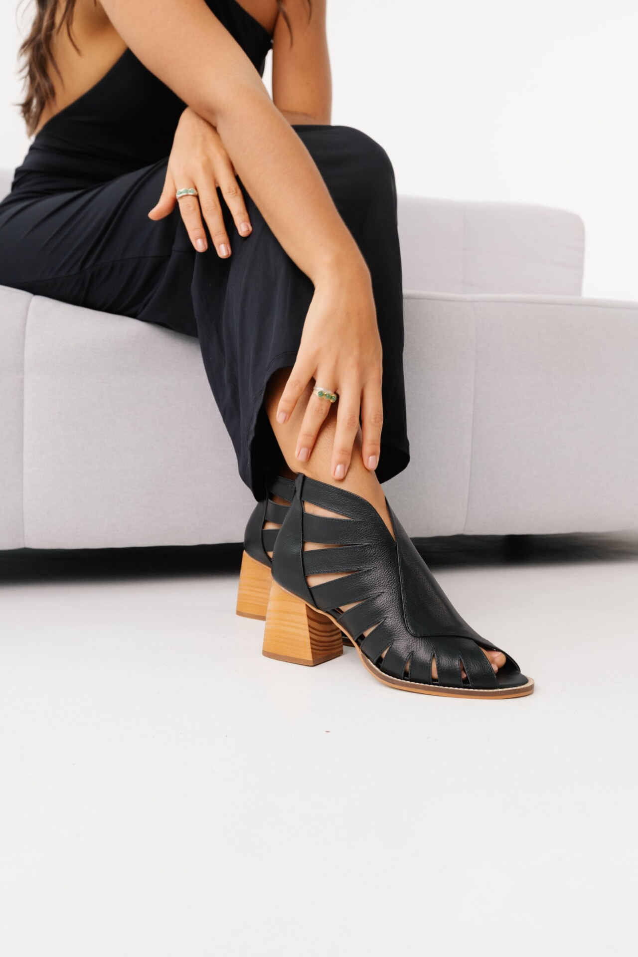 Sandália Salto Feminino em Couro Ambre - Imagem 6