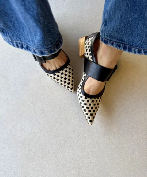 Sapato Feminino em Couro Tressê Lumière